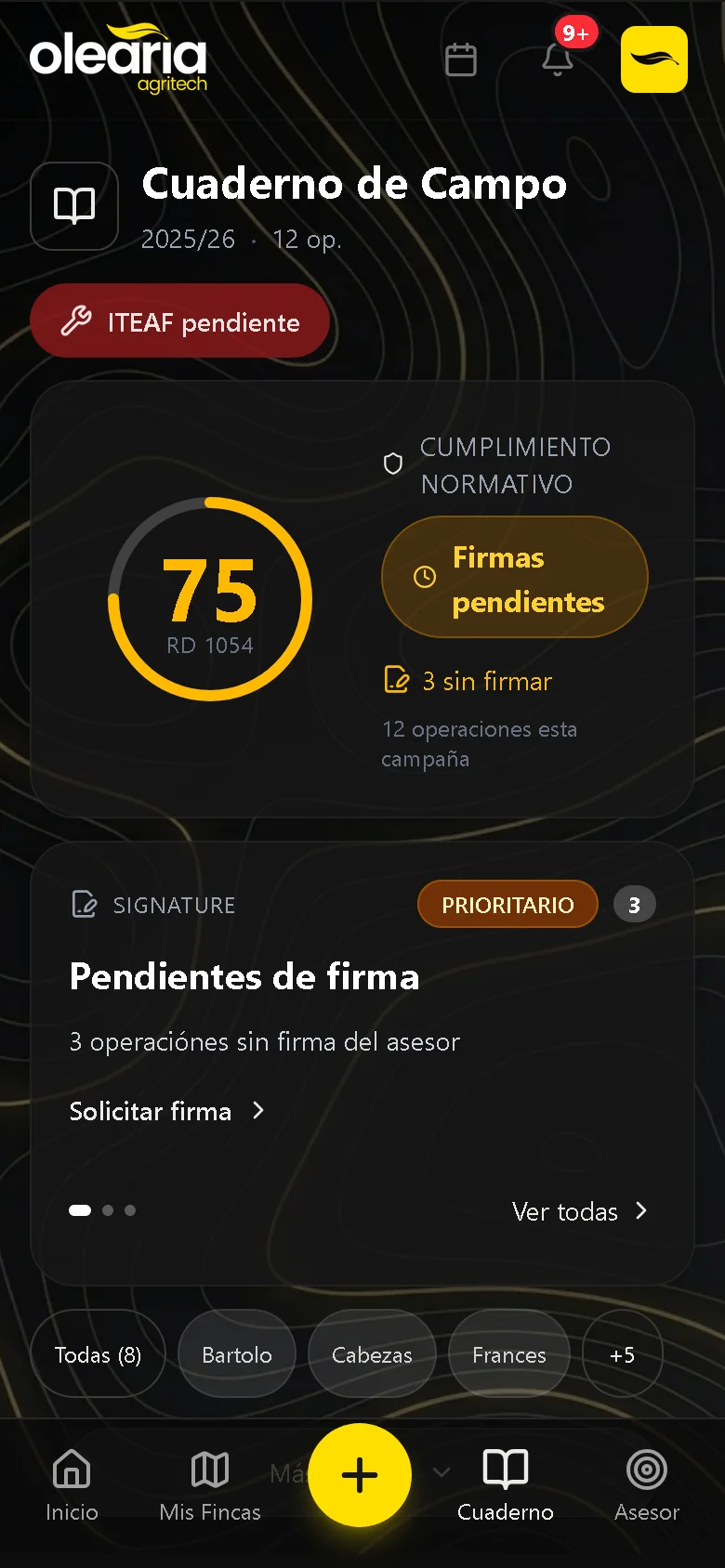 Cuaderno de Campo Digital con cumplimiento normativo CUE 2027