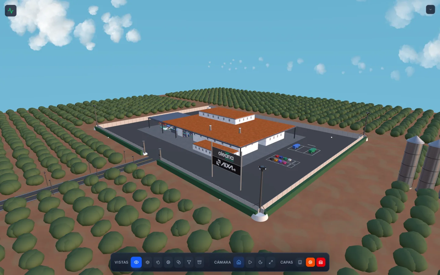 Olearia Digital Twins — Gemelo digital 3D de almazara